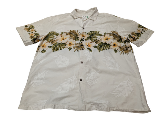 Chemise hawaïenne KY'S Made in Hawaii USA manches courtes taille XL #661 hawaien