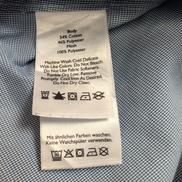 Chemise Eddie Bauer L Bleu Micro Carreaux Poche Homme Boutons Gravés longues mch