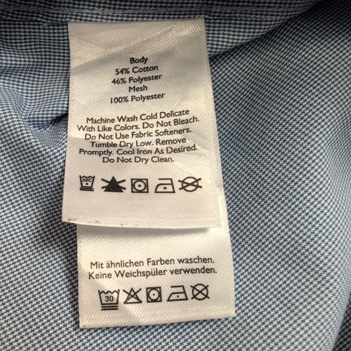 Chemise Eddie Bauer L Bleu Micro Carreaux Poche Homme Boutons Gravés longues mch