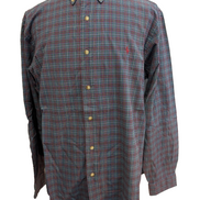 Ralph Lauren Chemise Homme XL Bleu Rouge Tartan Manches Longues Classic Fit