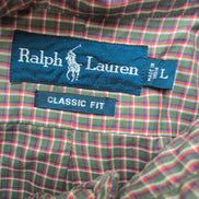 Chemise Ralph Lauren L kaki Carreaux Shirt Button Down Coton Logo Violet