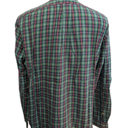 CHEMISE Ralph Lauren homme L Classic Flannel VERT ROUGE 🌲