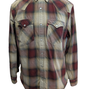 Chemise Levi's Western Carreaux Bordeaux et Crème Manches Longues Taille L