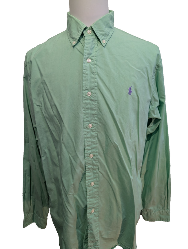 CHEMISE Ralph Lauren XL CUSTOM FIT Vert Pomme Logo Violet