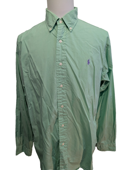 CHEMISE Ralph Lauren XL CUSTOM FIT Vert Pomme Logo Violet