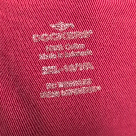 Chemise DOCKERS Homme 2XL Bordeaux Unie Manche Courte Poche
