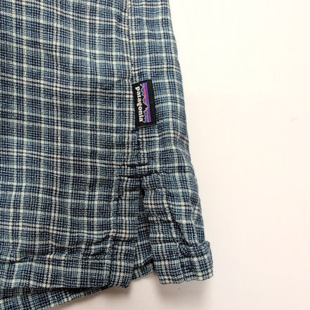 Chemise Patagonia S Bleu Carreaux Chanvre Coton Bio Manches Courtes