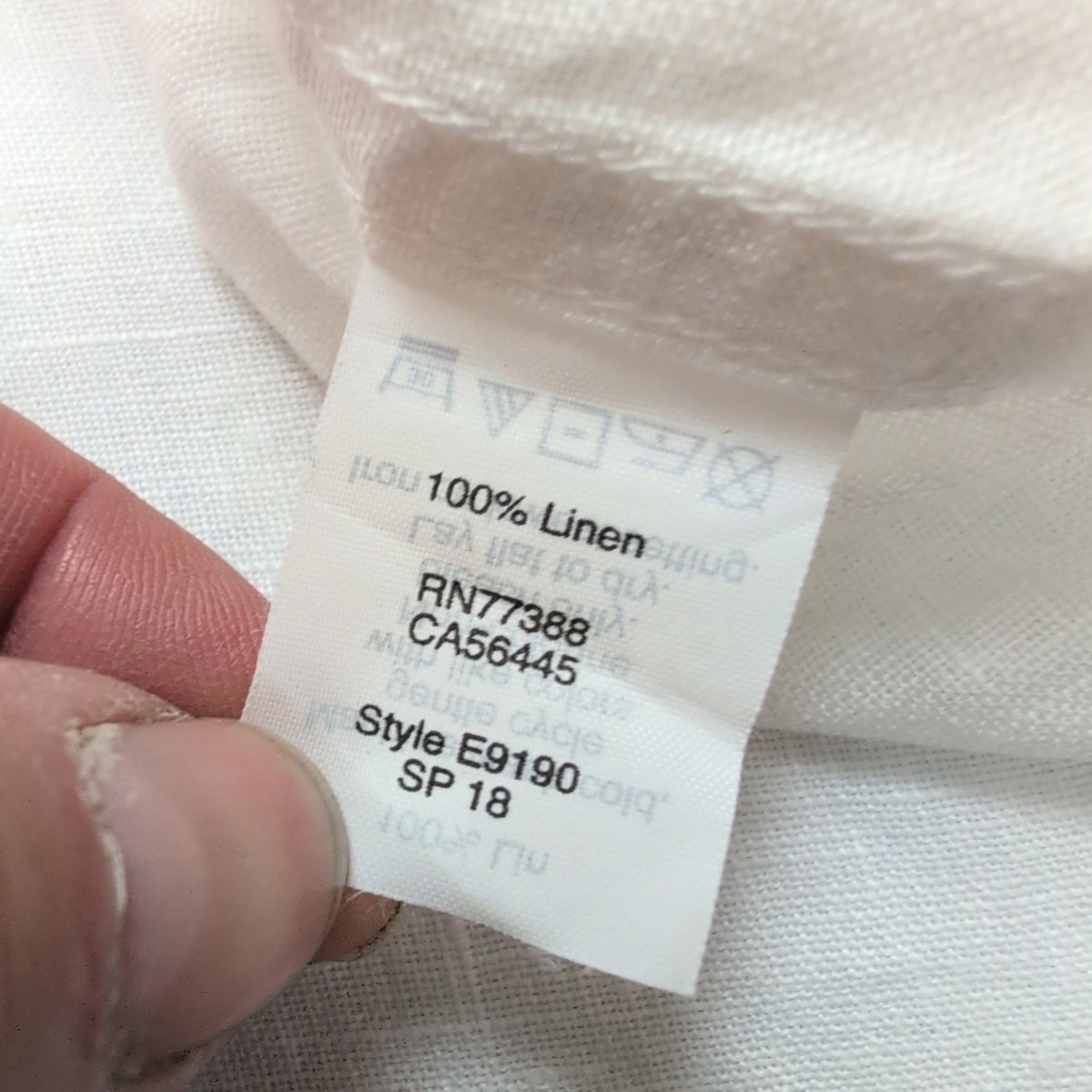 Chemise J.Crew S Slim Fit Blanc Uni 100% Lin Poche manches longues