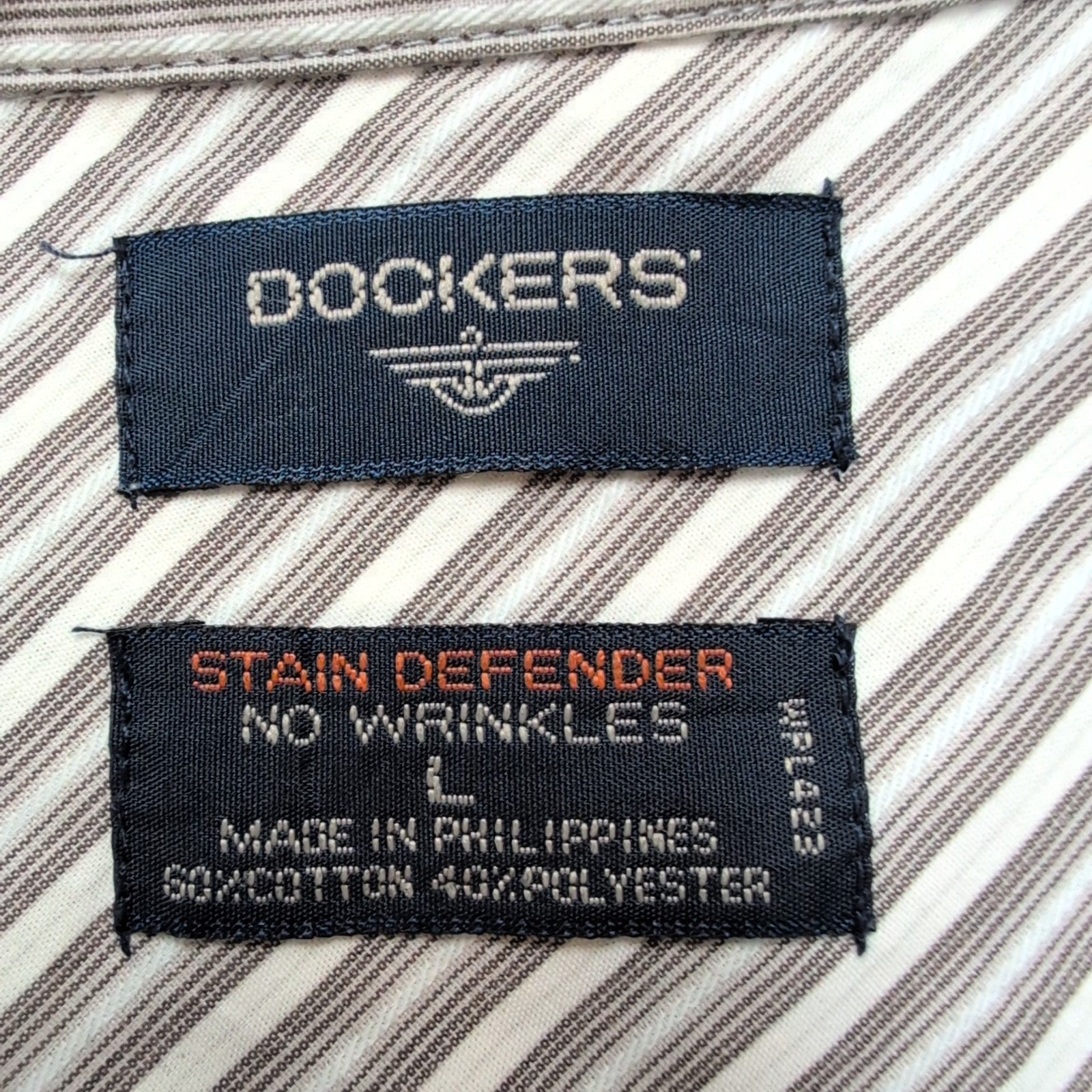Chemise Dockers à Rayures avec Poche - Marron Clair - Taille L