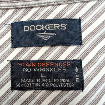 Chemise Dockers à Rayures avec Poche - Marron Clair - Taille L