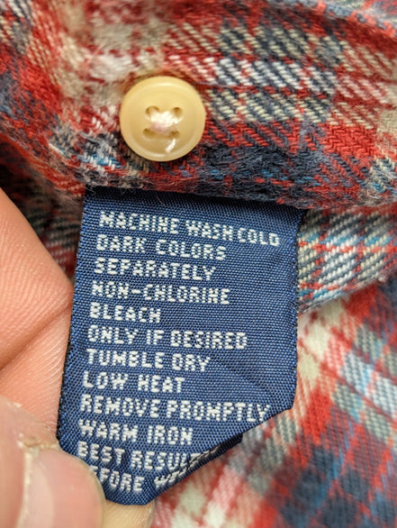 🔥 CHEMISE FLANELLE CHAPS RALPH LAUREN S (P) CARREAUX BLEU ROUGE TBE