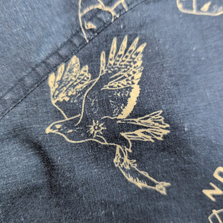 Chemise Patagonia XL Bleu Marine Motif Western Manches Courtes Chanvre Coton