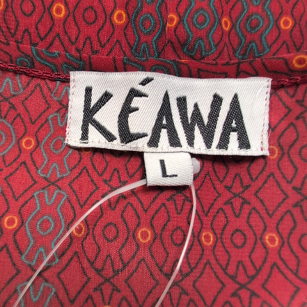 Robe Kéawa Femme L Bordeaux Rouille Motifs Sans Manches Neuve Étiquette