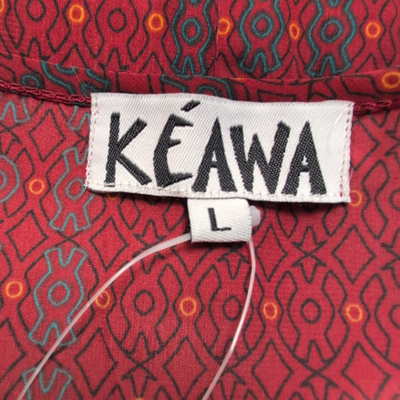 Robe Kéawa Femme L Bordeaux Rouille Motifs Sans Manches Neuve Étiquette