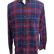 🌲 CHEMISE FLANELLE PERFORMANCE CHAPS L (G) CARREAUX ROUGE BLEU LOGO BRODÉ