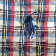 Chemise Ralph Lauren Blake S Carreaux Rouge Bleu Logo Brodé manches longues