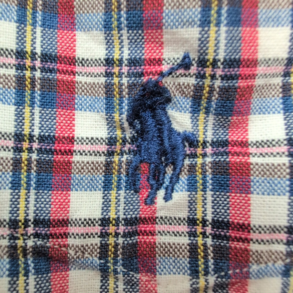 Chemise Ralph Lauren Blake S Carreaux Rouge Bleu Logo Brodé manches longues