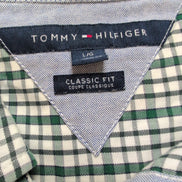 Chemise Tommy Hilfiger CHEERS!! Homme L Classic Fit Verte Carreaux Coton
