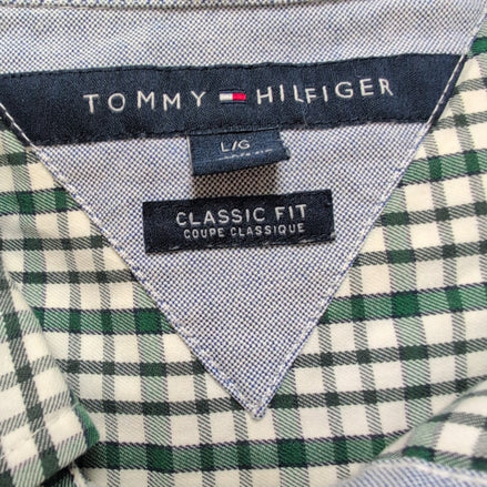 Chemise Tommy Hilfiger CHEERS!! Homme L Classic Fit Verte Carreaux Coton