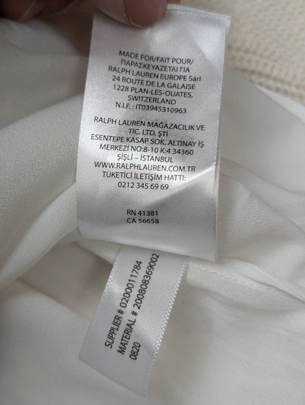 Pull Lauren Ralph Lauren Femme Blanc Crème Doublé Coton Taille M Excellent État