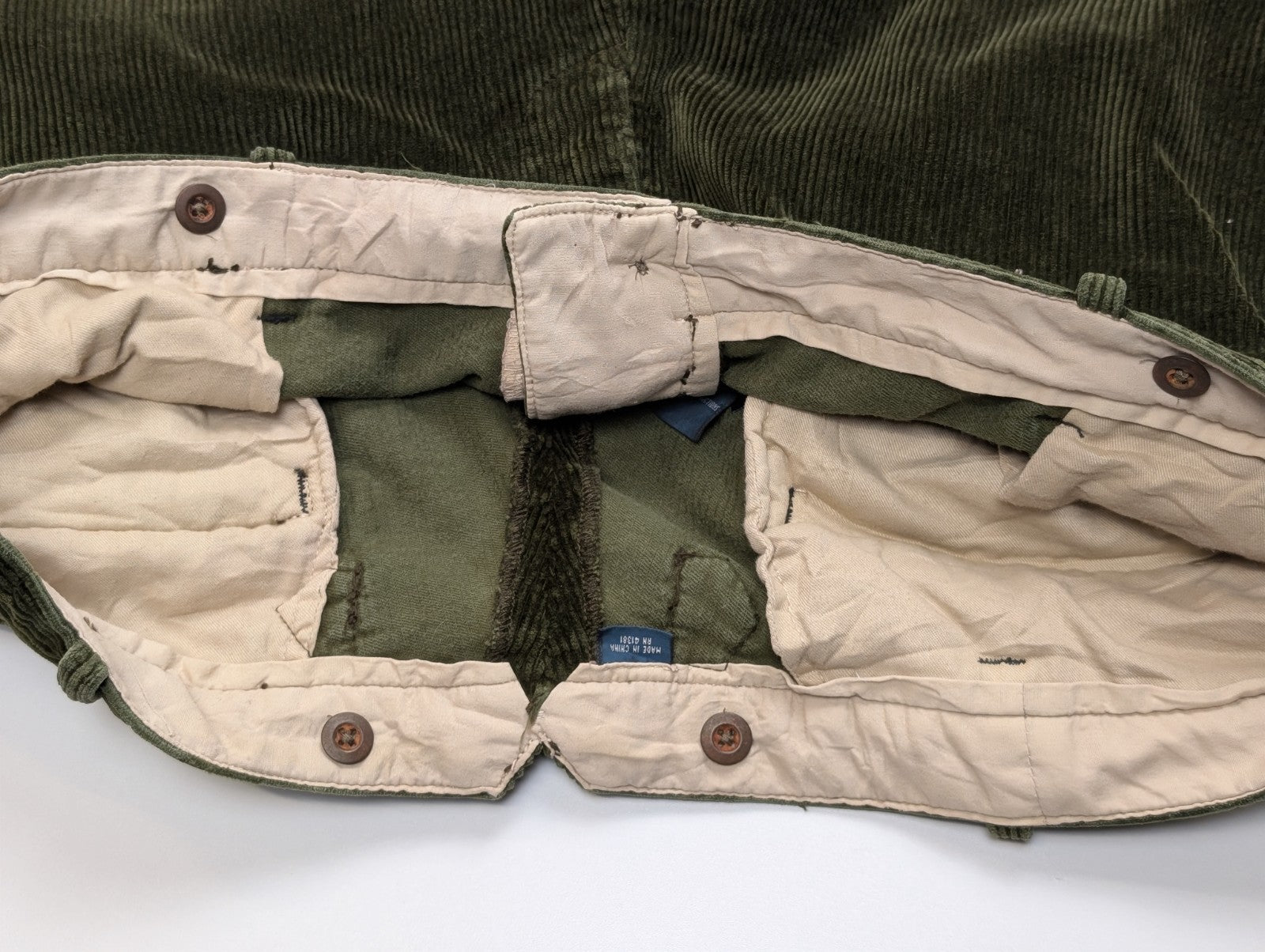 Pantalon Velours côtelé Polo Ralph Lauren W42 L30 Vert Bouteille Vintage