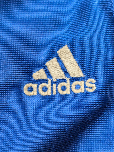 Short Sport Adidas Vintage Bleu Brillant Satiné Taille 14-16 ans