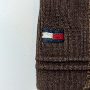 Pull Tommy Hilfiger Marron Texturé Gaufré & Côtelé - Taille L (M)