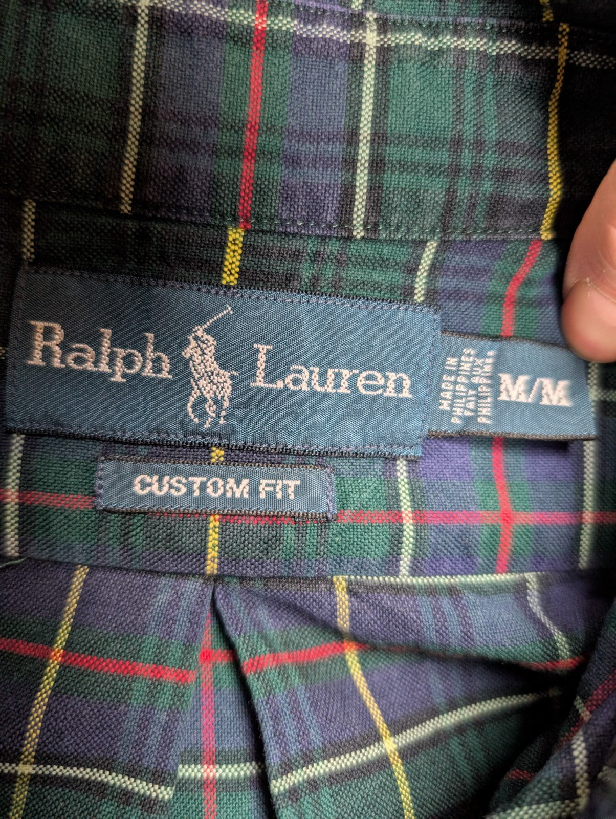 Chemise Ralph Lauren Carreaux Multicolores Manches Longues Custom Fit - Taille M