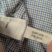Chemise Polo Ralph Lauren Shirt S Custom Fit Micro-Carreaux Bleu Blanc Button Do
