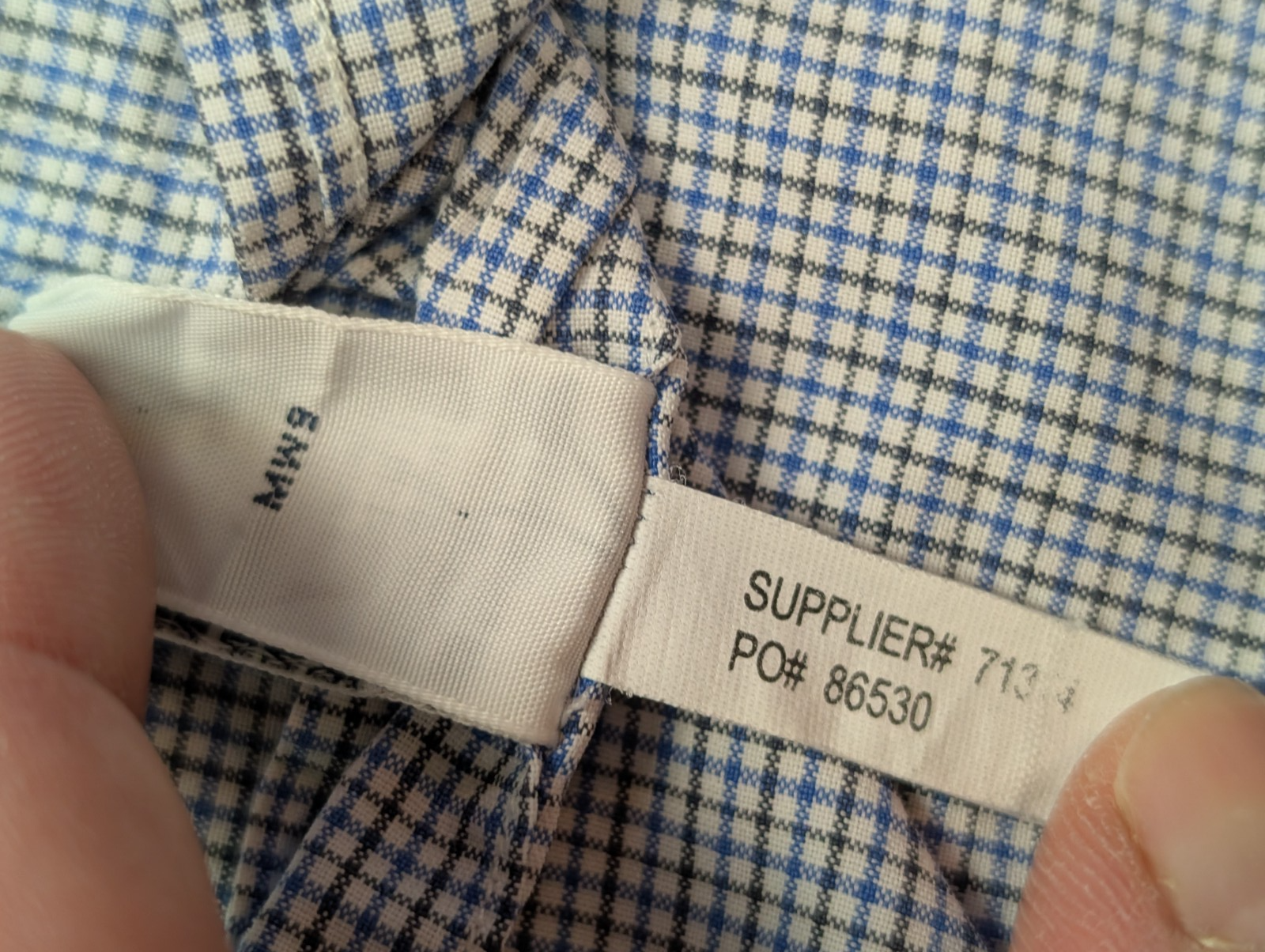 Chemise Polo Ralph Lauren Shirt S Custom Fit Micro-Carreaux Bleu Blanc Button Do