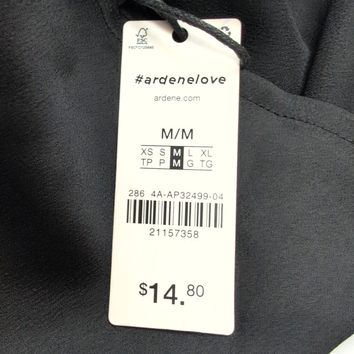 Haut Femme Ardene Taille M Noir Satiné Bretelles Réglables Neuf Étiquette