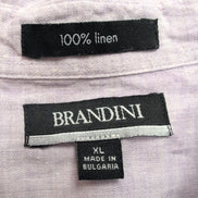 Chemise Brandini XL 100% Lin Violet Clair Manches Courtes Poche