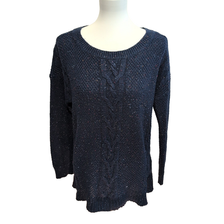 Pull Tommy Hilfiger Femme col rond bleu marine moucheté Taille S