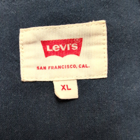 Chemise Levi's Manches Courtes Bleu Marine Coton et Lin à Poche Taille XL