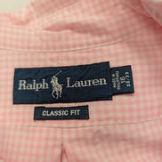 Chemise Ralph Lauren rose petits carreaux logo bleu ciel taille L #2555
