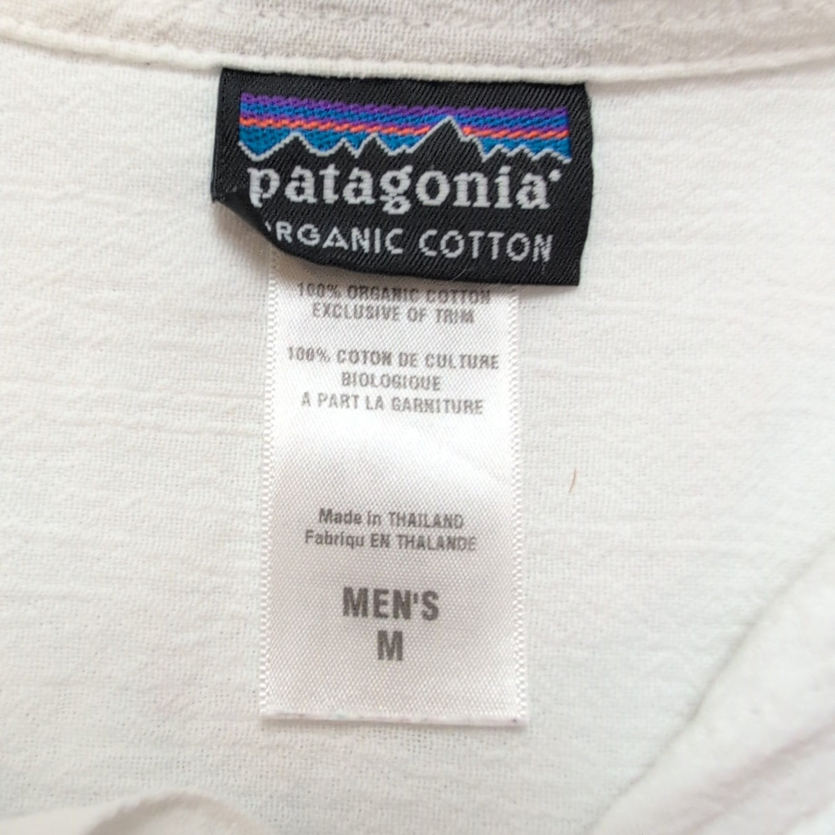 Chemise Patagonia M Blanc 100% Coton Organique Poche Manches Courtes
