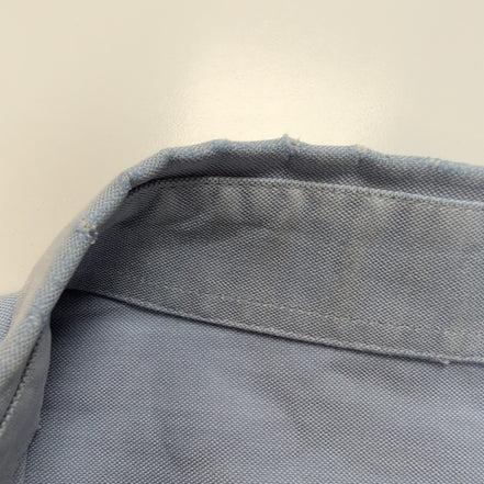 Chemise Burberry L/XL Bleu Clair Logo Brodé Boutons Gravés Coton Manches longues