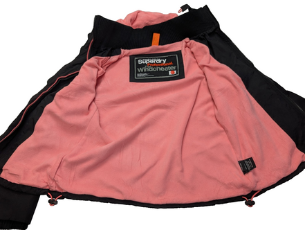 Blouson veste zippée à capuche Superdry femme Artic noire taille XL 14b
