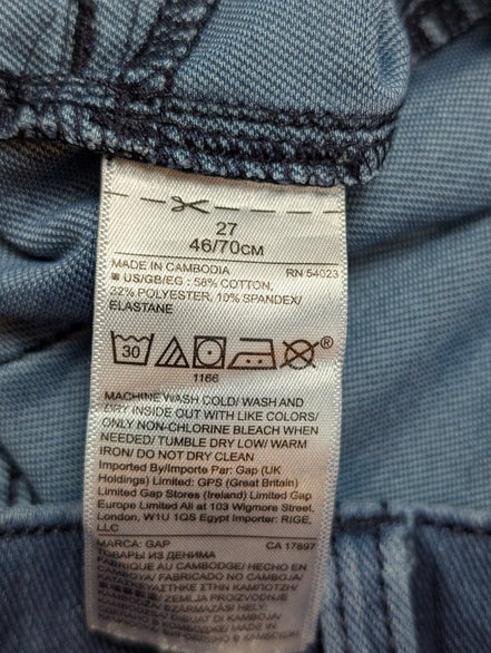 JEAN Fille GAP Taille 27 (36/S) Knit Favorite Jegging Stretch Bleu Foncé Rinsed