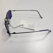 Bar-On® Lunettes de Soleil Ovales Violettes Y2K Branches Fines Métal Noir Mat