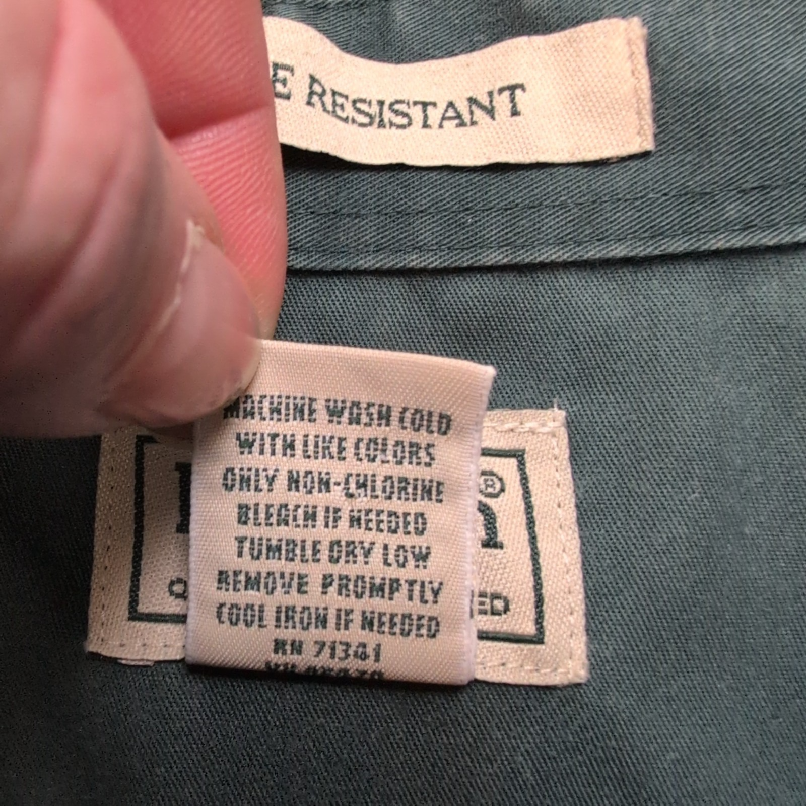 Chemise L.L. BEAN Homme XL Tall Vert Foncé Manches Courtes Poche Wrinkle