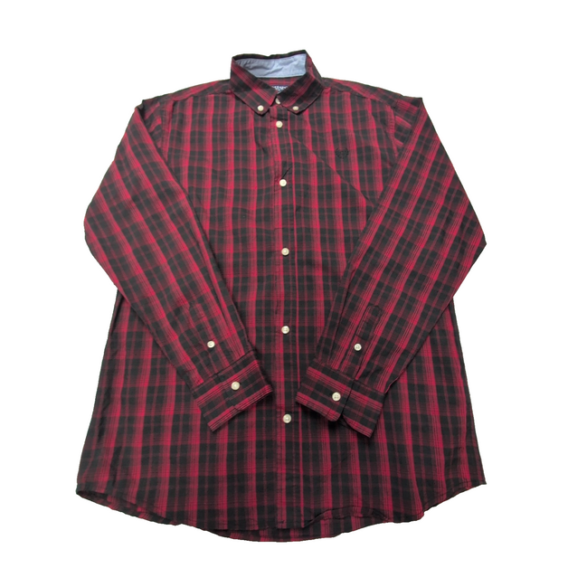 Chemise CHAPS rouge et noire à carreaux taille S (xl 18-20) #75e