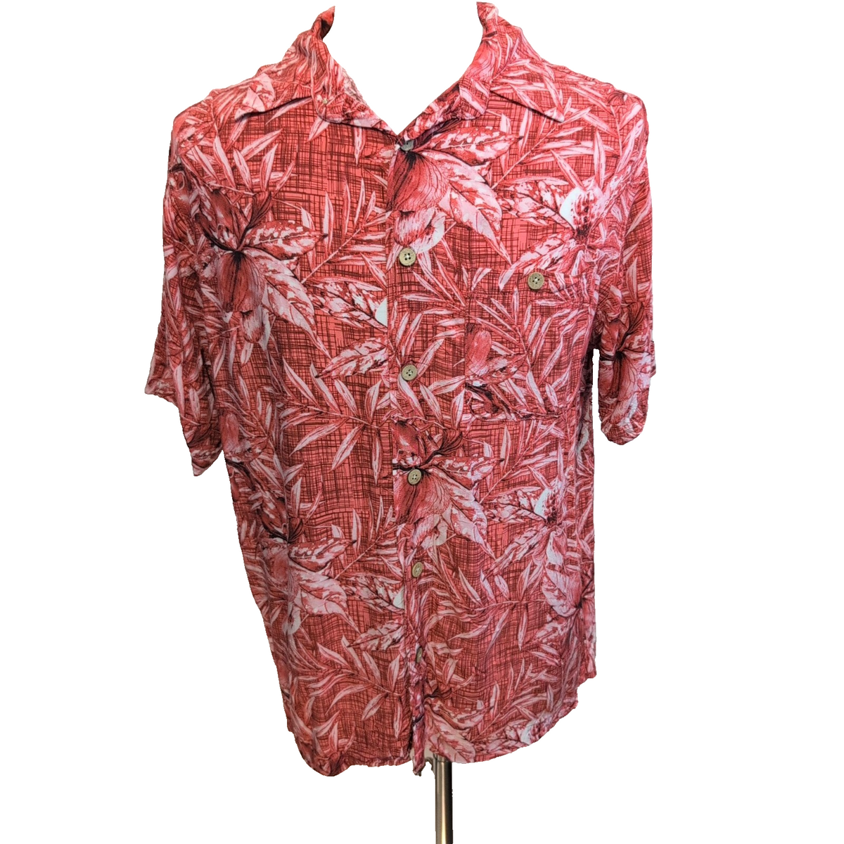 Chemise Hawaïenne Junction West Rayonne Rouge Floral L