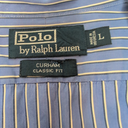 Chemise Polo Ralph Lauren Curham Rayée Bleu Blanc L Classic Fit