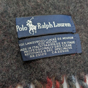 Écharpe Polo Ralph Lauren Carreaux Bordeaux Marron Laine Italie