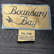 Chemise hawaïenne soie Boundary Bay gris foncé à rayures taille XL