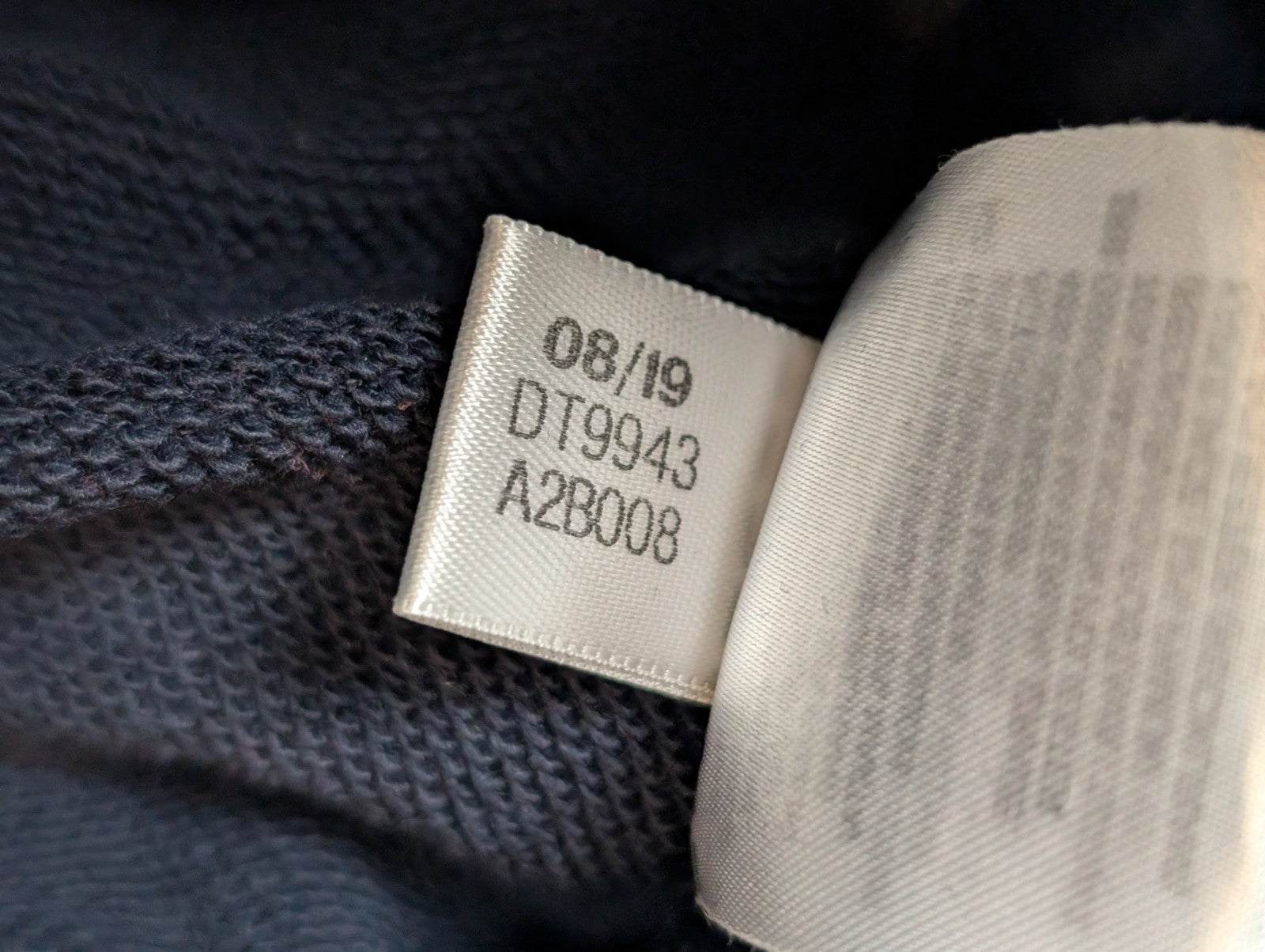 ➜ Sweat à Capuche Adidas - Grand Logo Blanc - Marine - Taille M