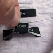 Chemise Brandini XL 100% Lin Violet Clair Manches Courtes Poche