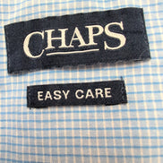 Chemise Chaps bleu ciel à petits carreaux avec poche et logo manches courtes XL