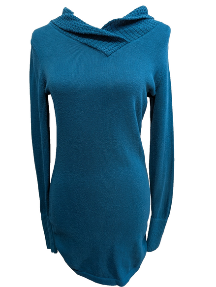 Robe Pull Longue Calvin Klein Col Roulé Vert Pétrole - Taille S